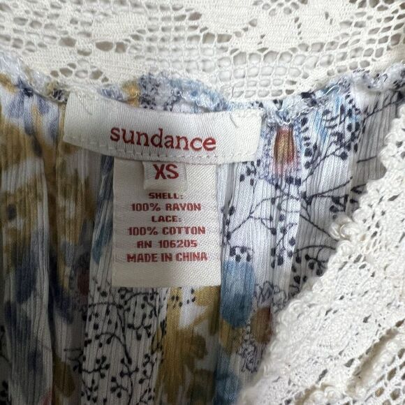Sundance Womens Top Size XS Floral Lace Cottagecore Gauzy Peasant Flowy - Picture 6 of 15